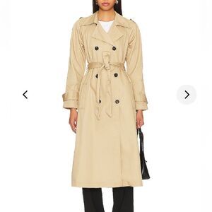 NWT Lovers and Friends Rachel Ridley Trench Coat Beige khaki belted Revolve S